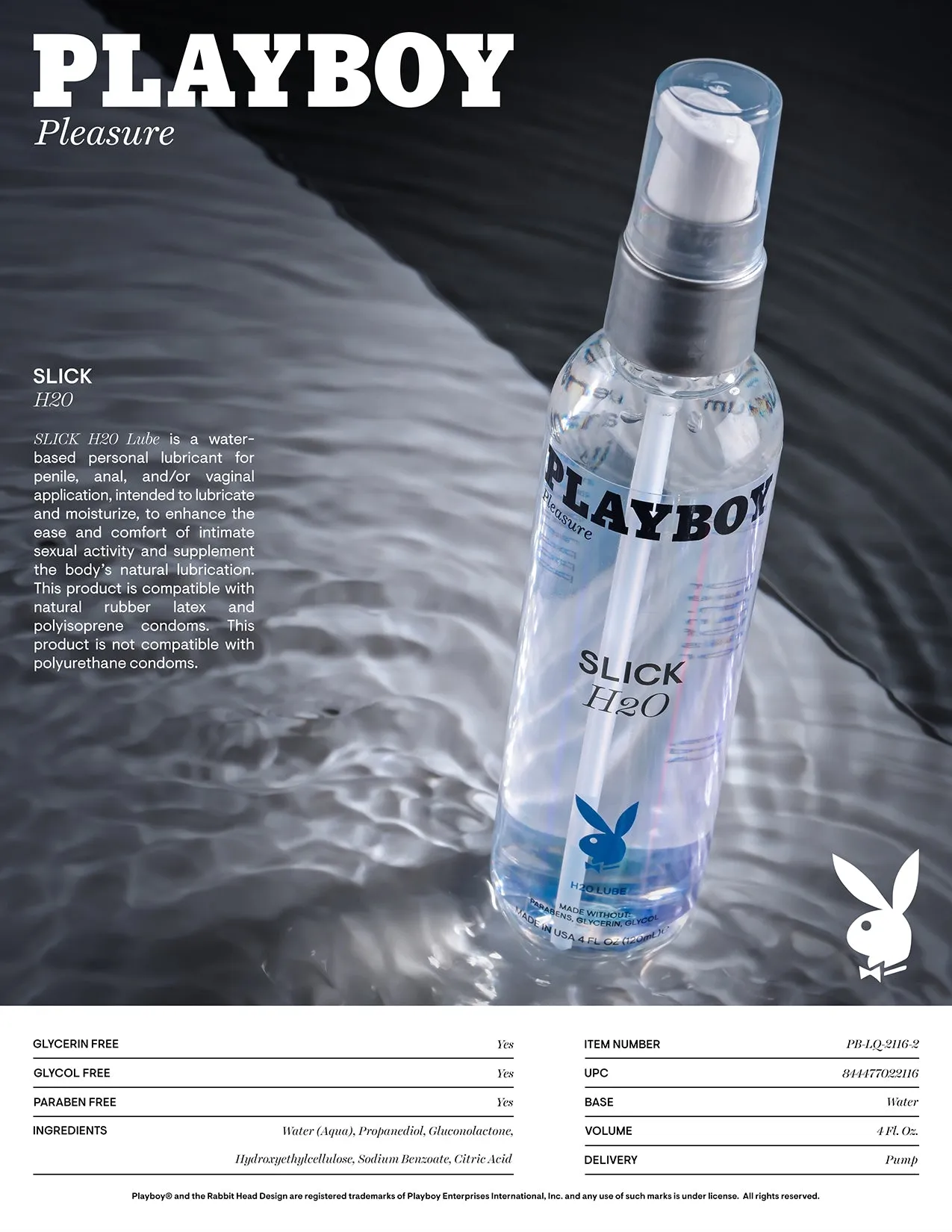 Slick H2O 4oz - Playboy Pleasure