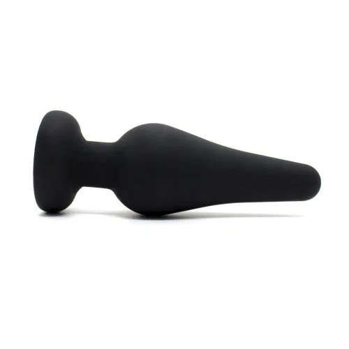 Small Black Silicone Anal Butt Plug with Stopper 11cm