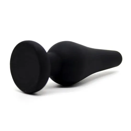 Small Black Silicone Anal Butt Plug with Stopper 11cm