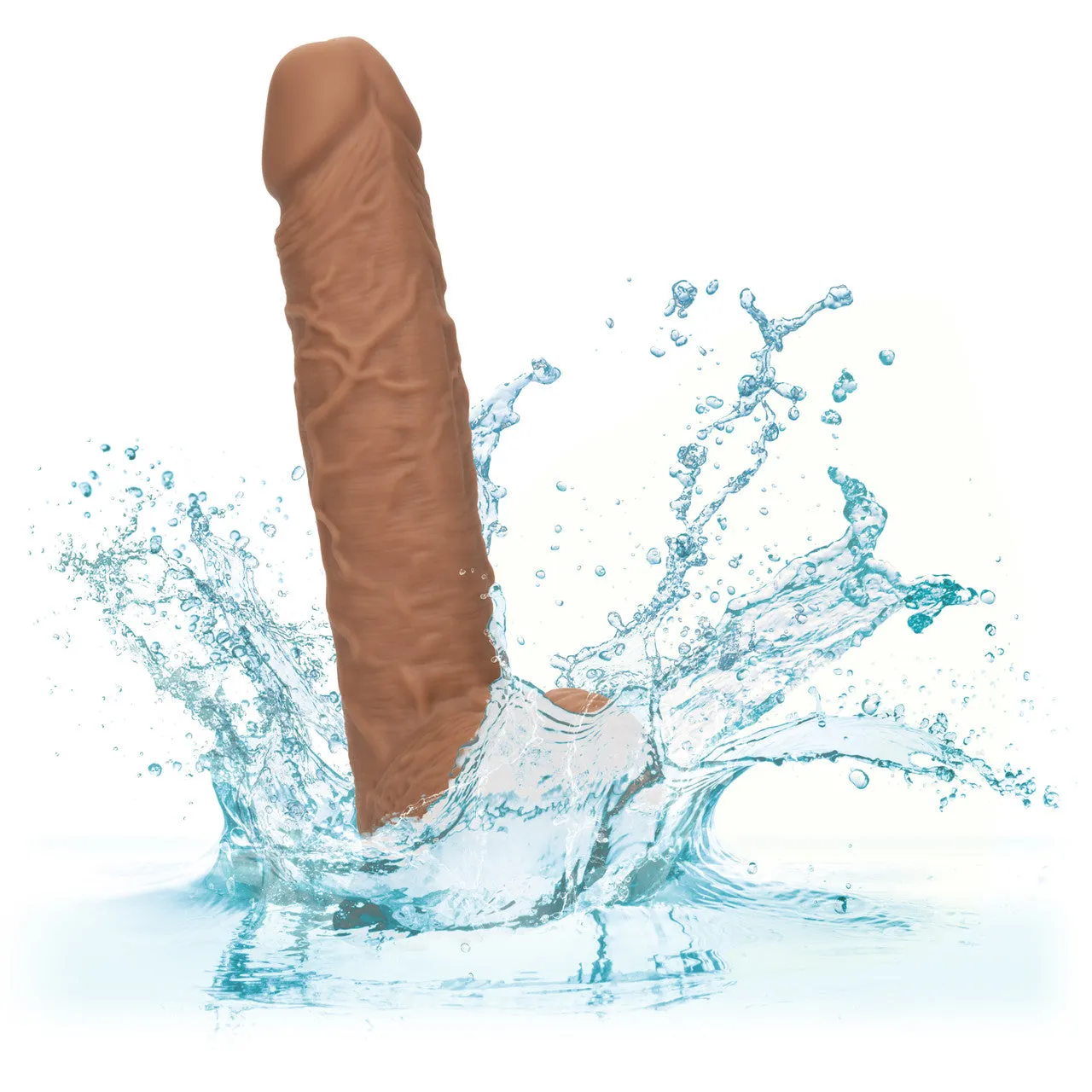 Squirting Fuck Stick 9 Vibrating Dildo Suction Cup Dong Sex Toy Brown
