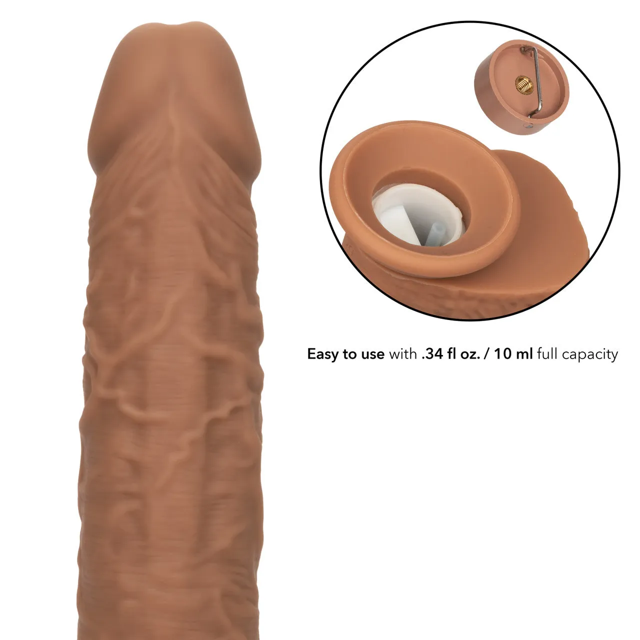 Squirting Fuck Stick 9 Vibrating Dildo Suction Cup Dong Sex Toy Brown