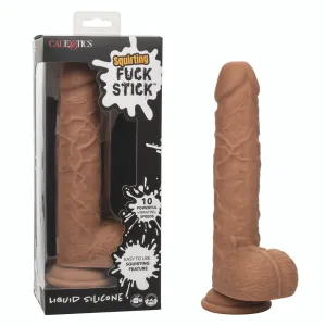 Squirting Fuck Stick 9 Vibrating Dildo Suction Cup Dong Sex Toy Brown