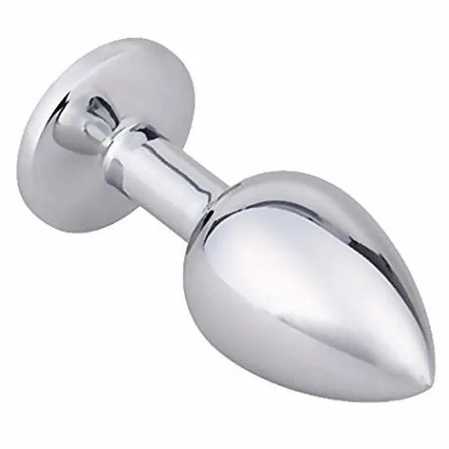 Stainless steel Jewel Butt plug Pink-Large