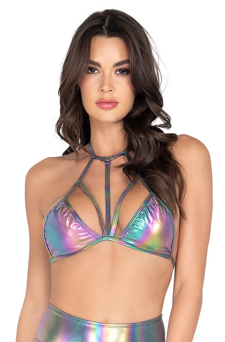 Strappy Halter Top in Oil Slick