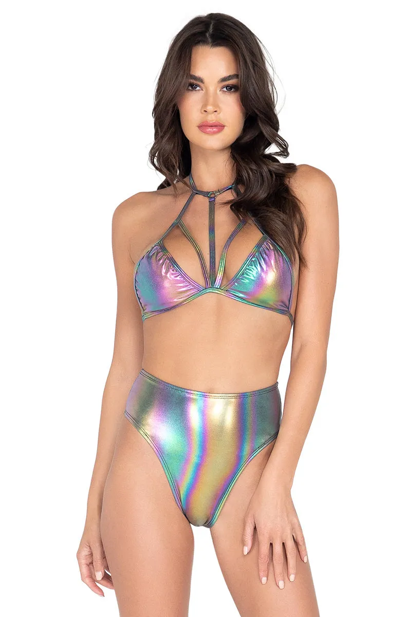 Strappy Halter Top in Oil Slick