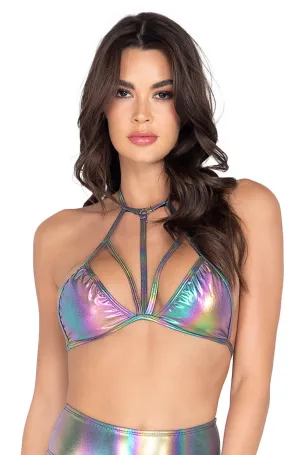 Strappy Halter Top in Oil Slick