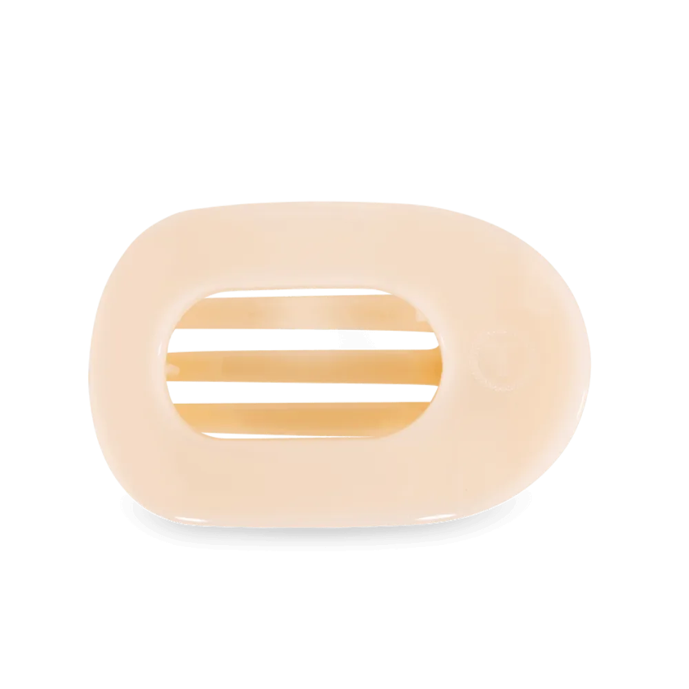 Teleties Small Almond Beige Flat Round Clip