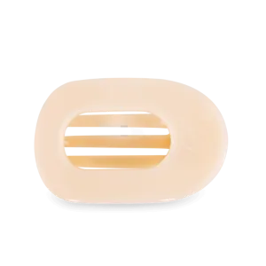 Teleties Small Almond Beige Flat Round Clip