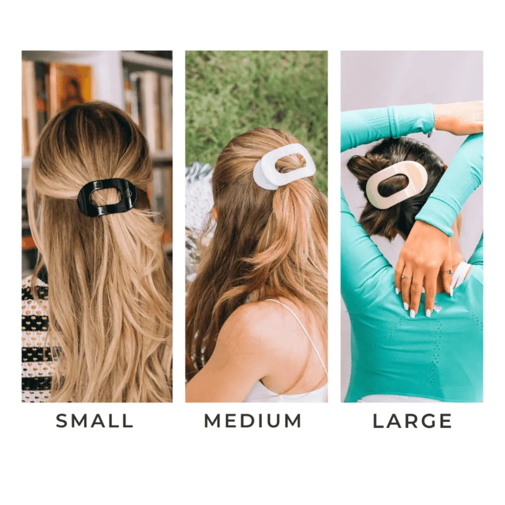 Teleties Small Almond Beige Flat Round Clip