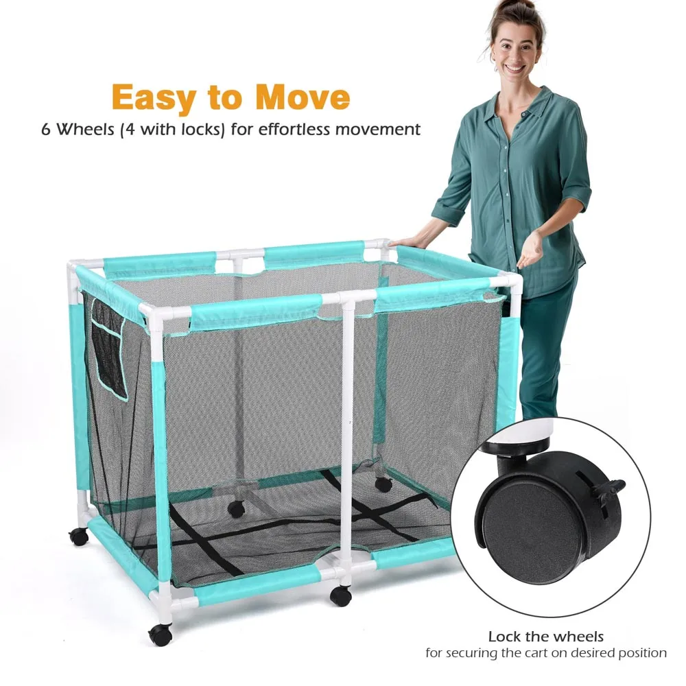 TheLAShop Pool Float Storage Mesh Toy Raft Bin Thick Frame 48x33x39
