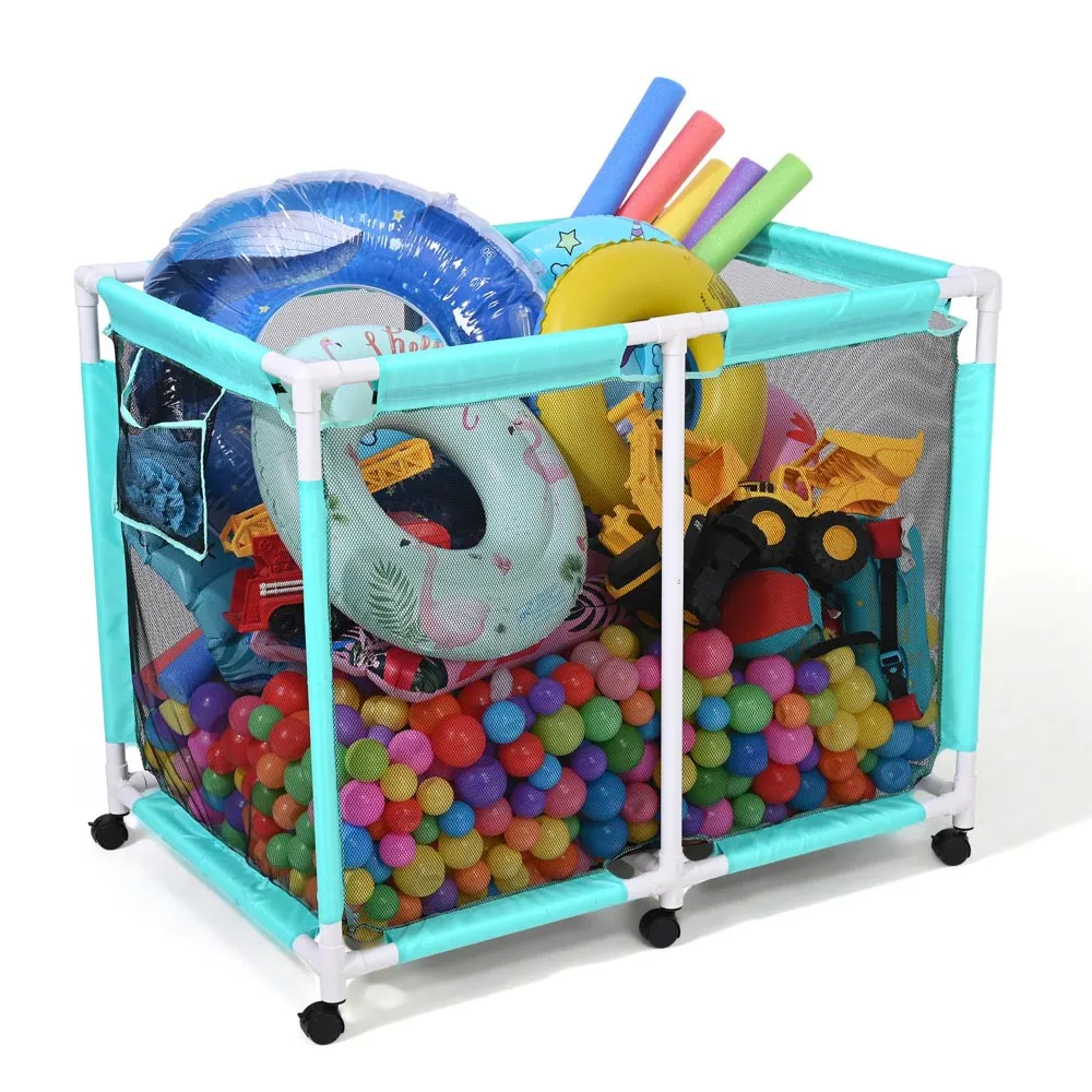 TheLAShop Pool Float Storage Mesh Toy Raft Bin Thick Frame 48x33x39