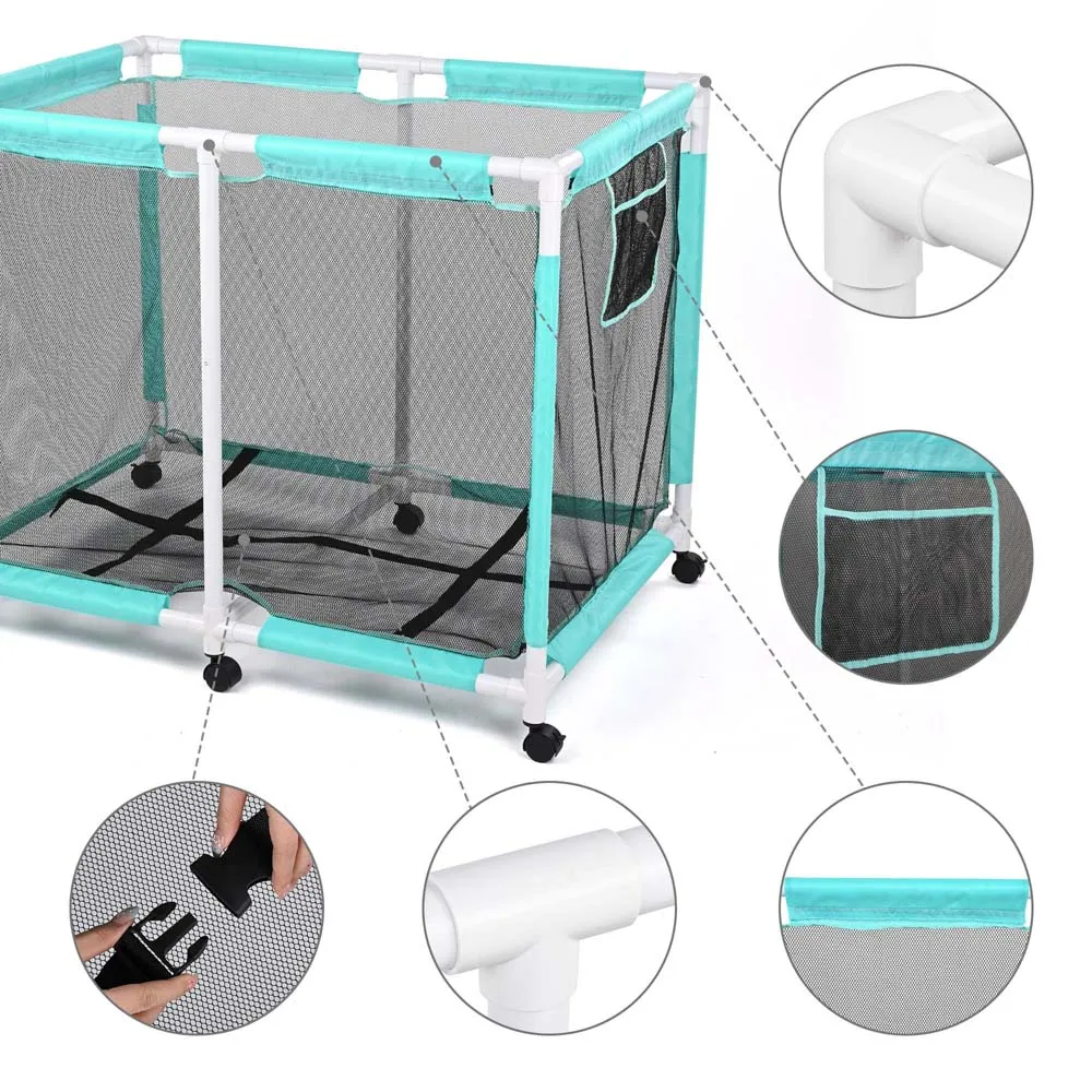 TheLAShop Pool Float Storage Mesh Toy Raft Bin Thick Frame 48x33x39