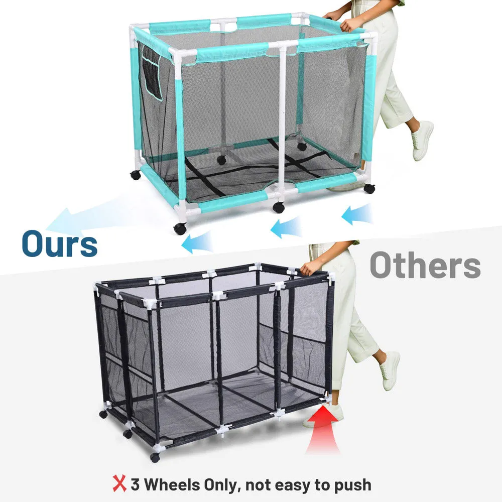 TheLAShop Pool Float Storage Mesh Toy Raft Bin Thick Frame 48x33x39