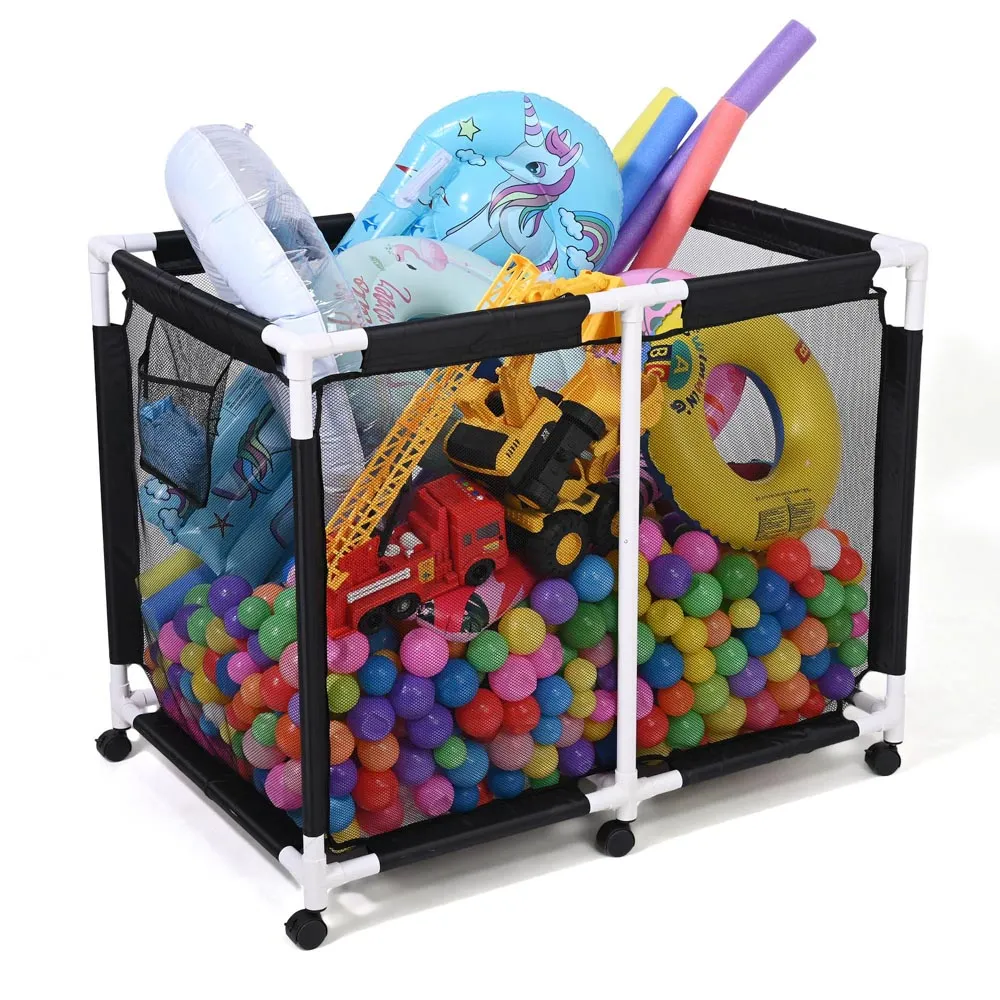 TheLAShop Pool Float Storage Mesh Toy Raft Bin Thick Frame 48x33x39