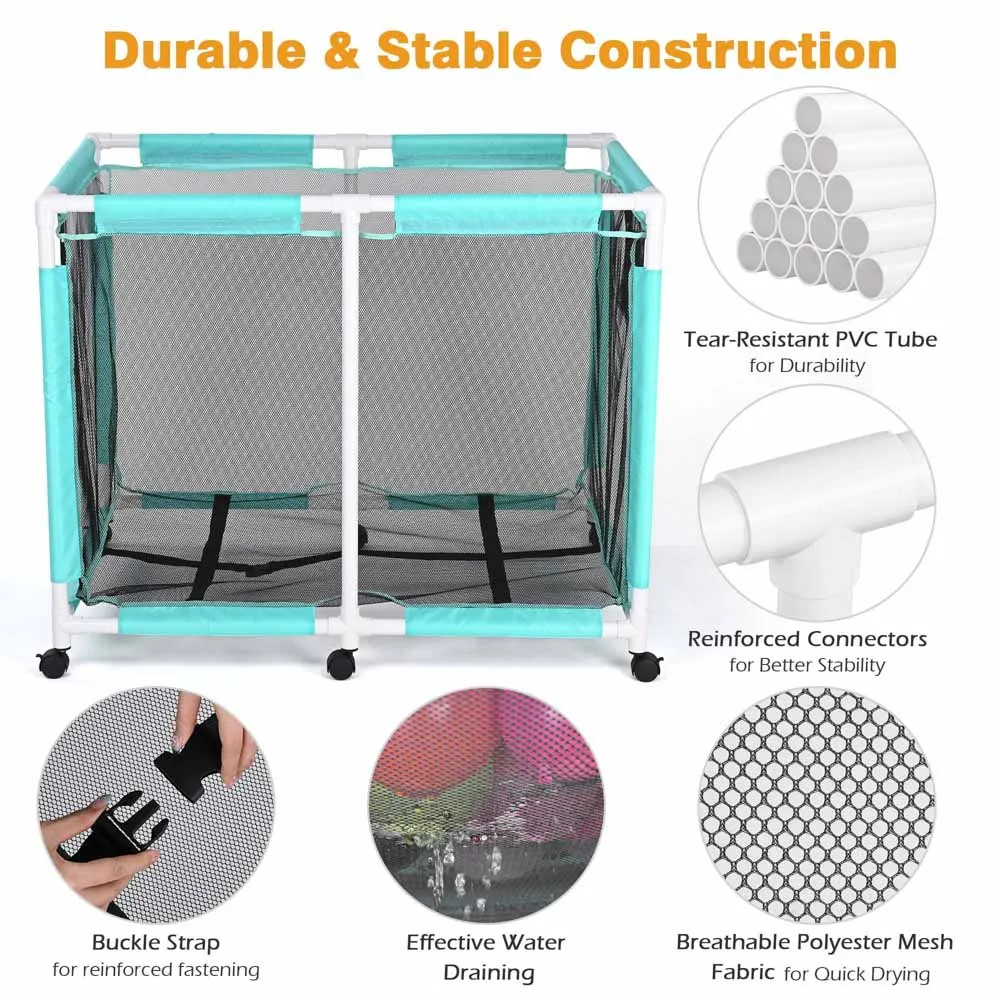 TheLAShop Pool Float Storage Mesh Toy Raft Bin Thick Frame 48x33x39