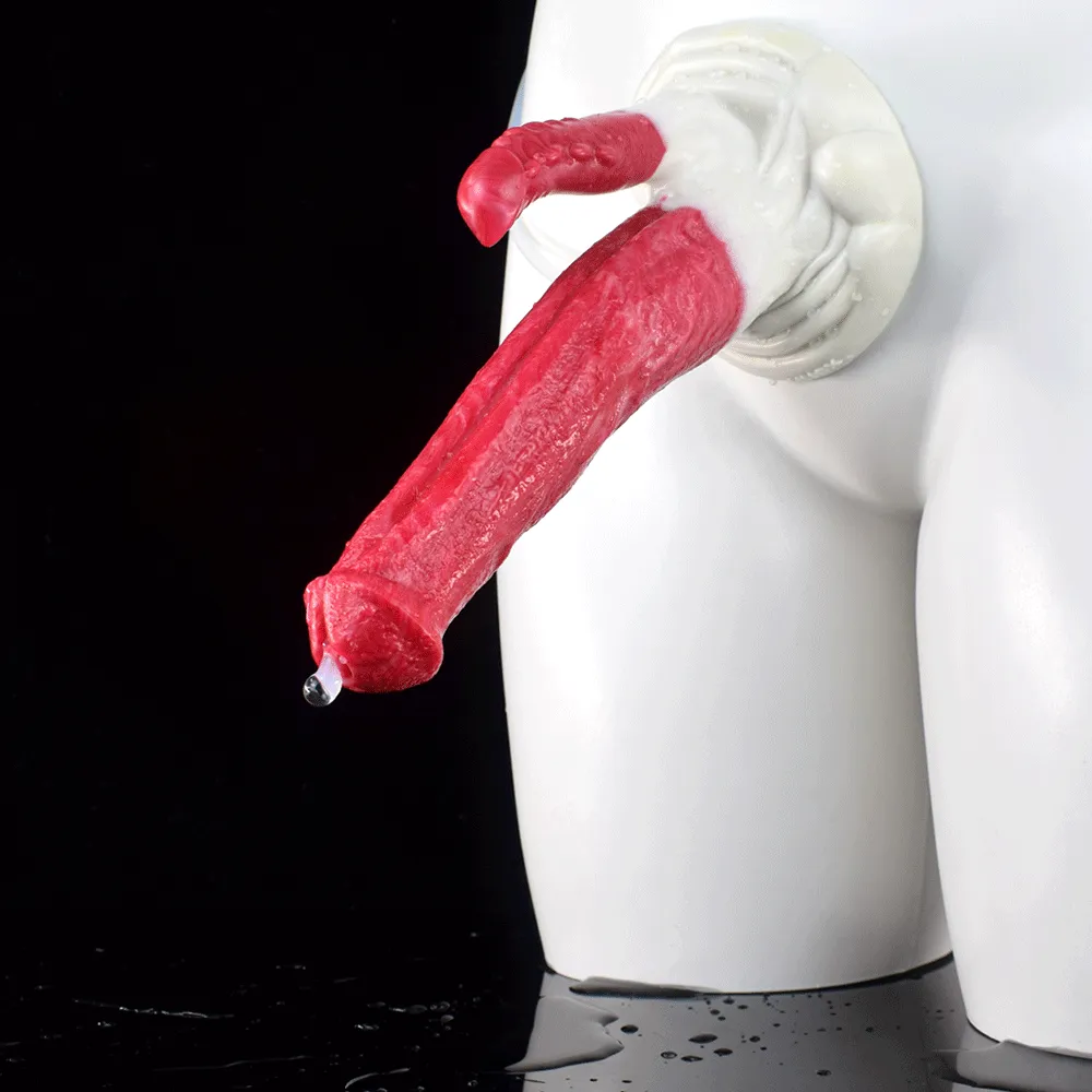 Thick Horse Squirting Dildo with Suction Cup Long Beast Double Head