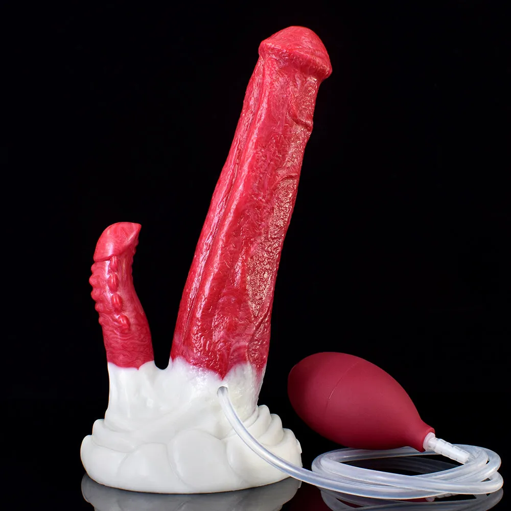 Thick Horse Squirting Dildo with Suction Cup Long Beast Double Head