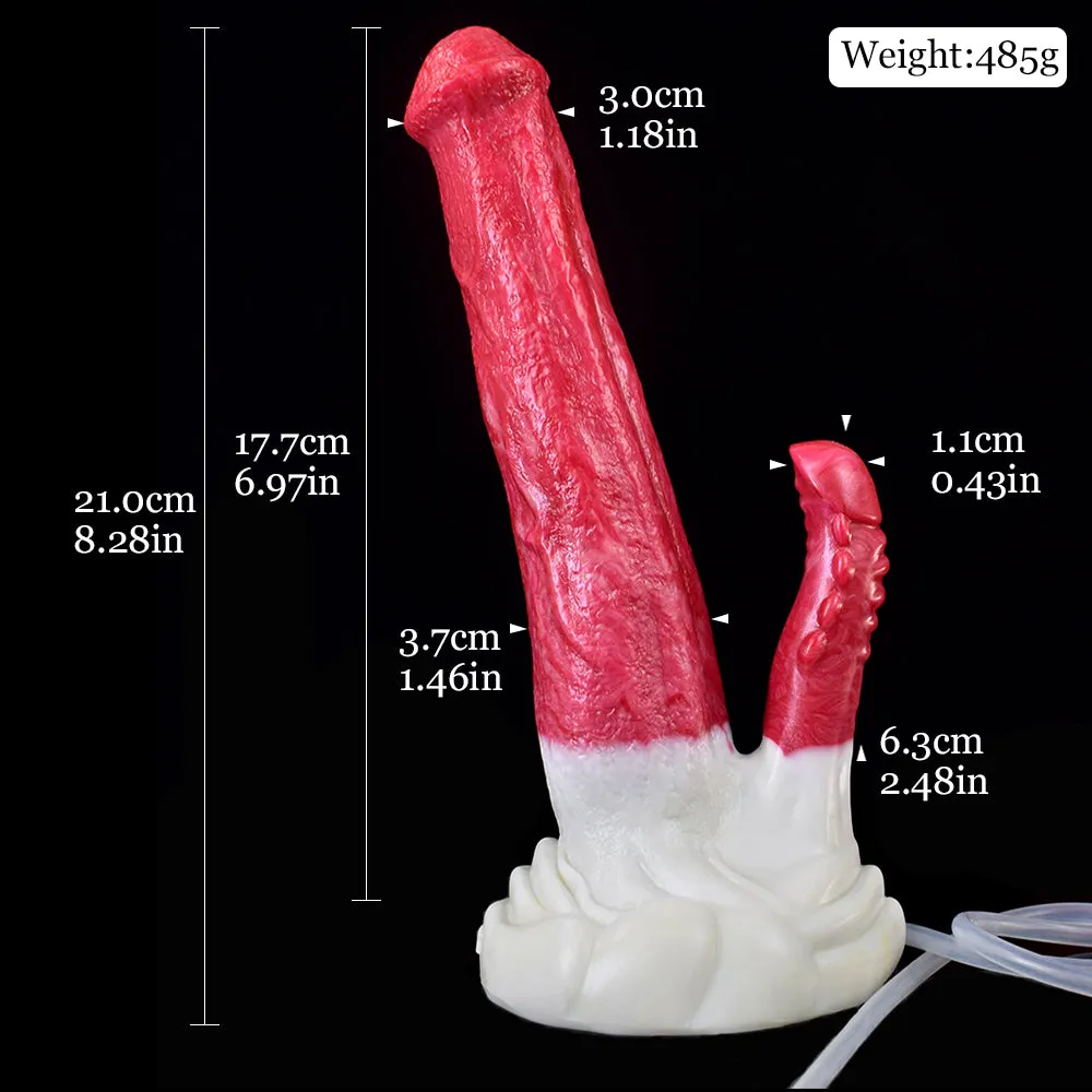 Thick Horse Squirting Dildo with Suction Cup Long Beast Double Head
