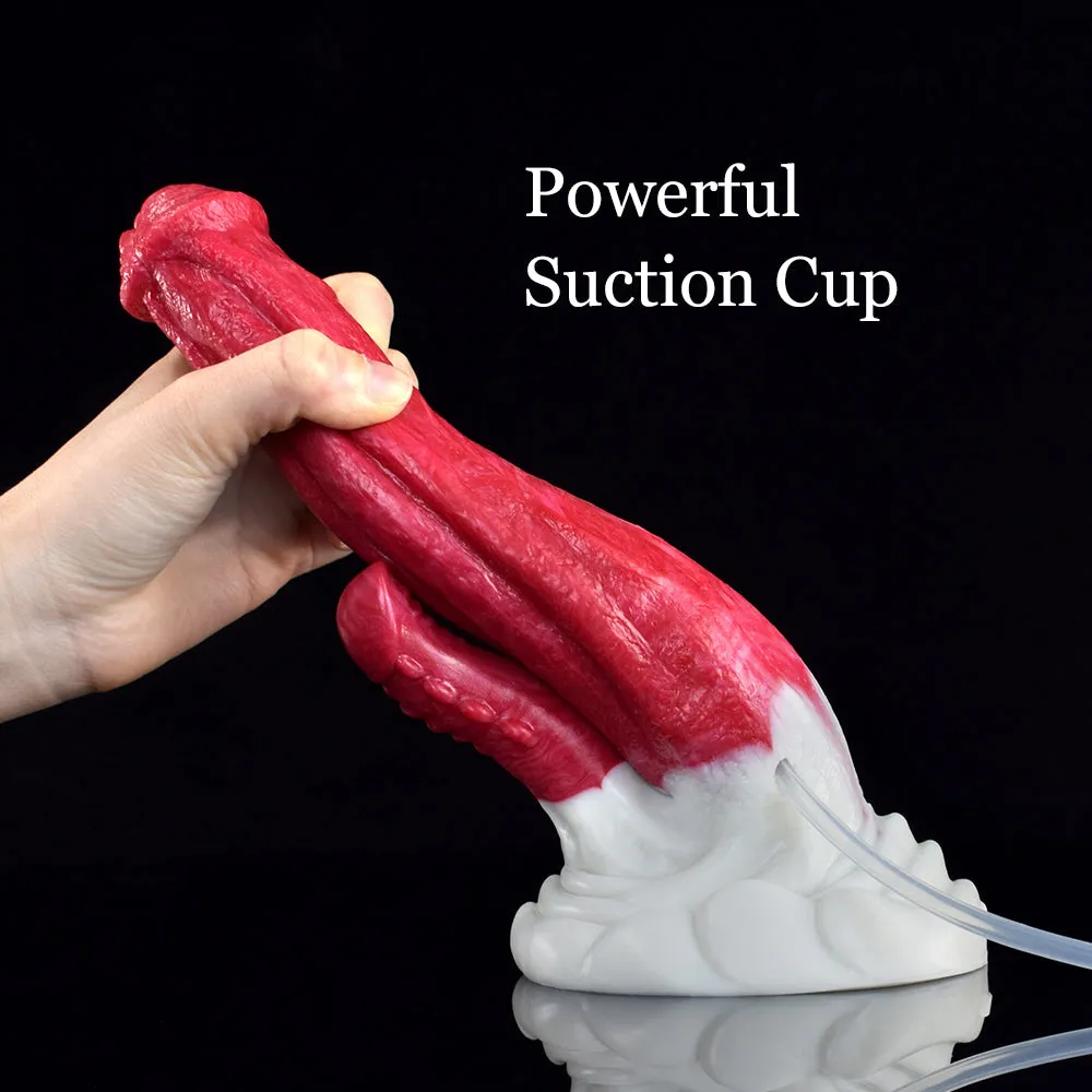 Thick Horse Squirting Dildo with Suction Cup Long Beast Double Head