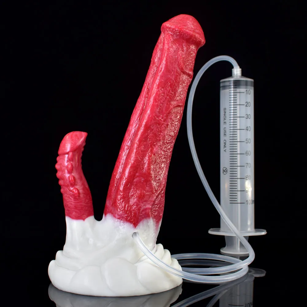 Thick Horse Squirting Dildo with Suction Cup Long Beast Double Head