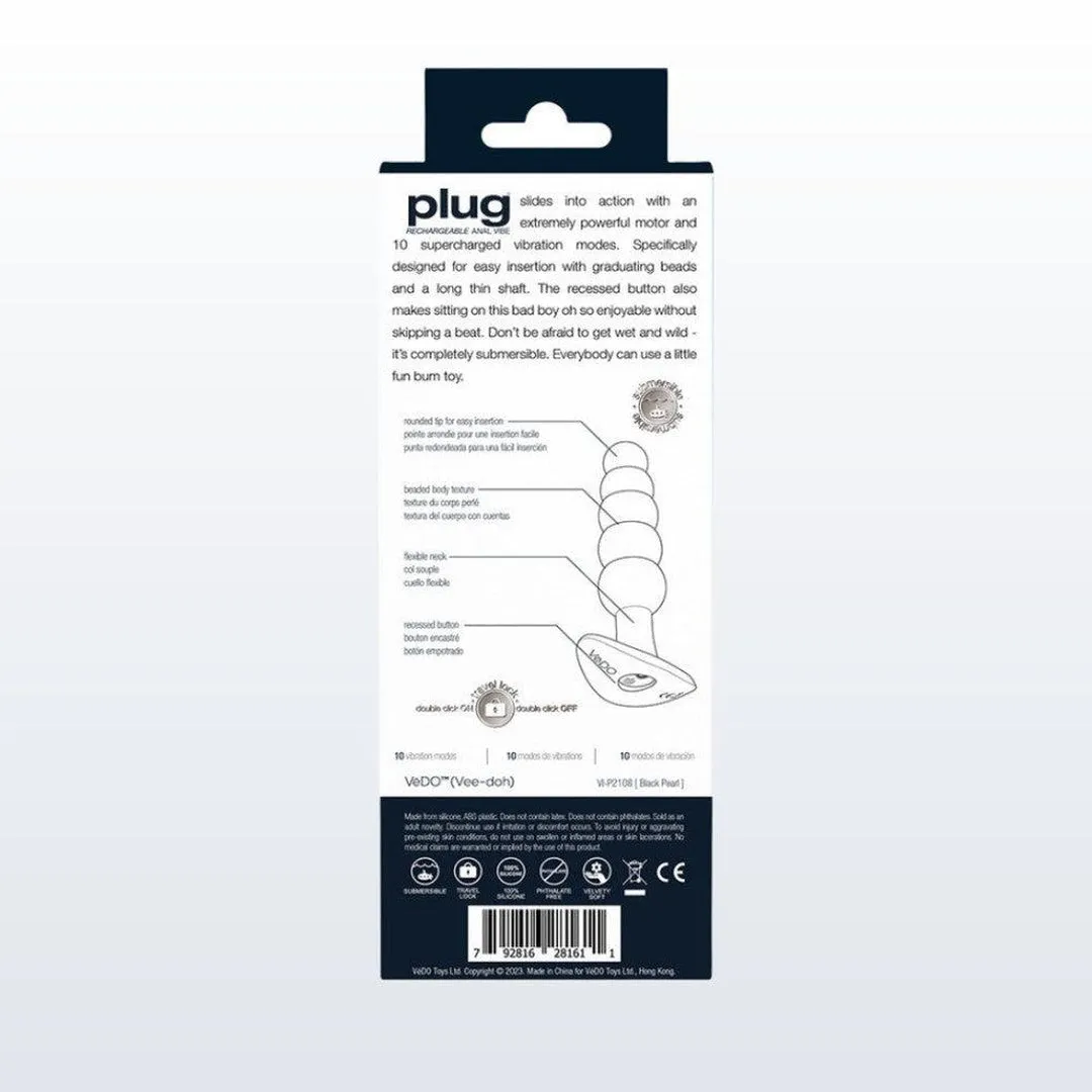 VeDO Plug Vibrating Butt Plug - Black
